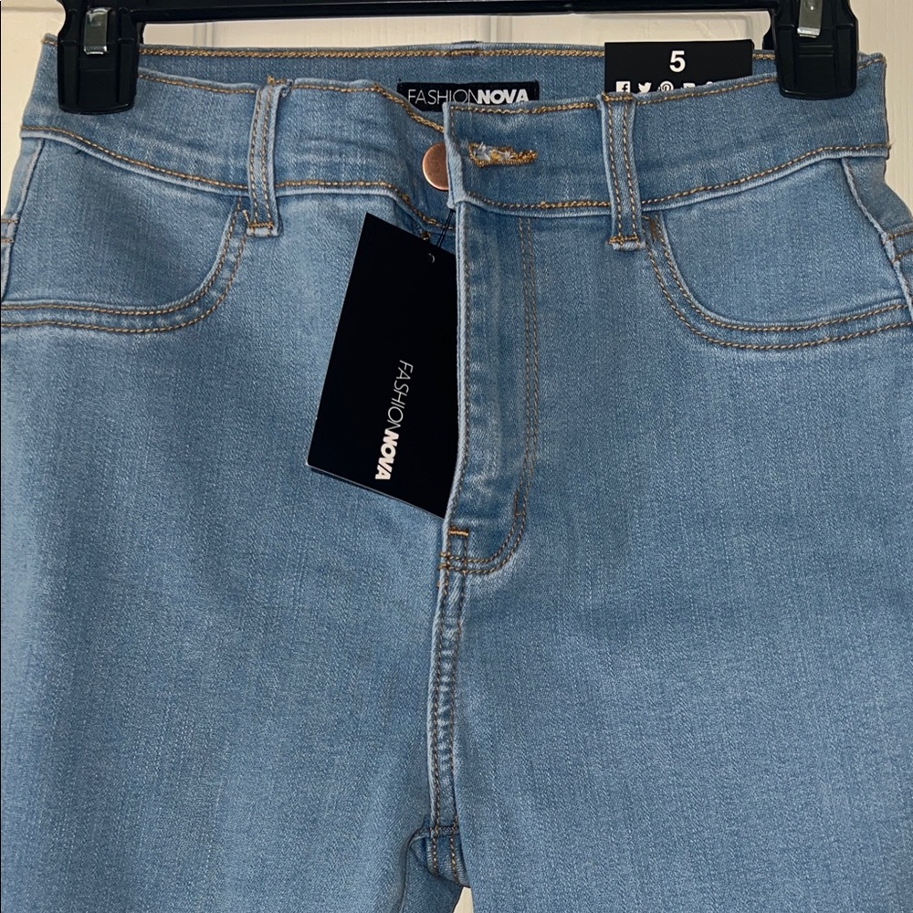Fashion Nova Sky Blue High Rise Jeans